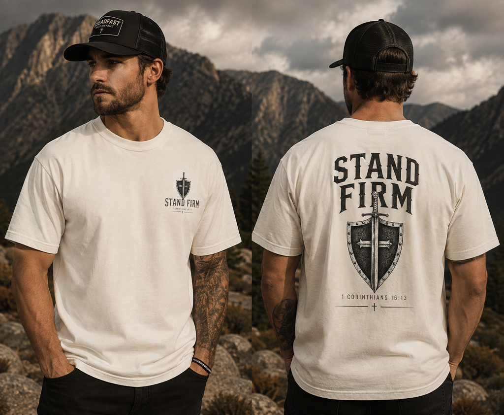 Stand Firm Christian T-Shirt | 1 Corinthians 16:13 | Comfort Color