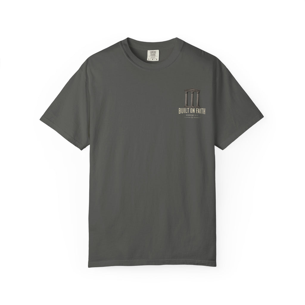 Built on Faith Christian T-Shirt | Hebrews 11:1 | Comfort Colors