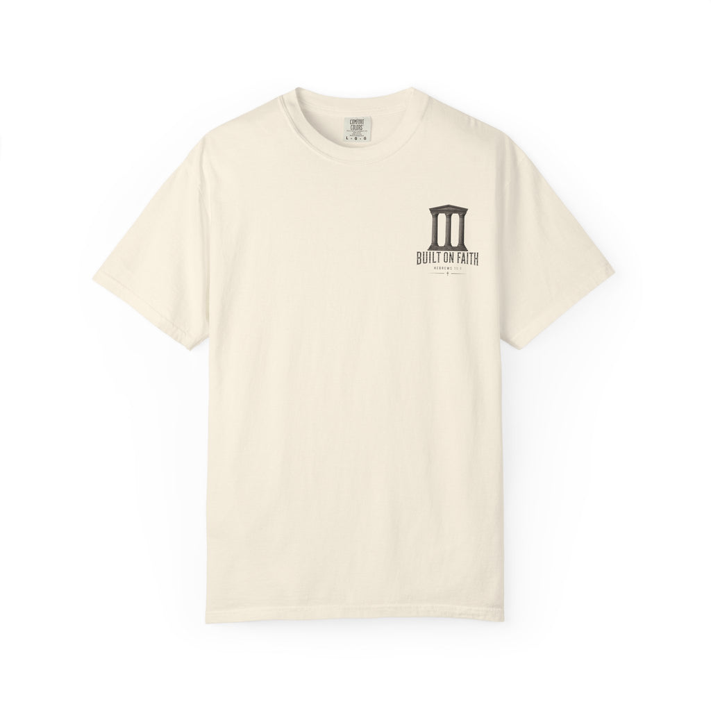 Built on Faith Christian T-Shirt | Hebrews 11:1 | Comfort Colors